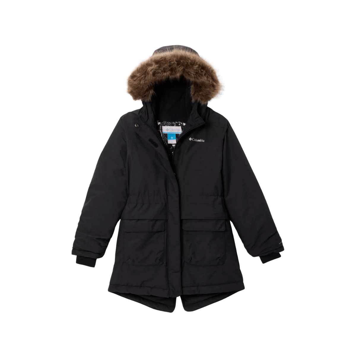 COLUMBIA GIRLS' NORDIC STRIDER JACKET - BLACK - FRONT VIEW