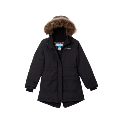 COLUMBIA GIRLS' NORDIC STRIDER JACKET - BLACK - FRONT VIEW