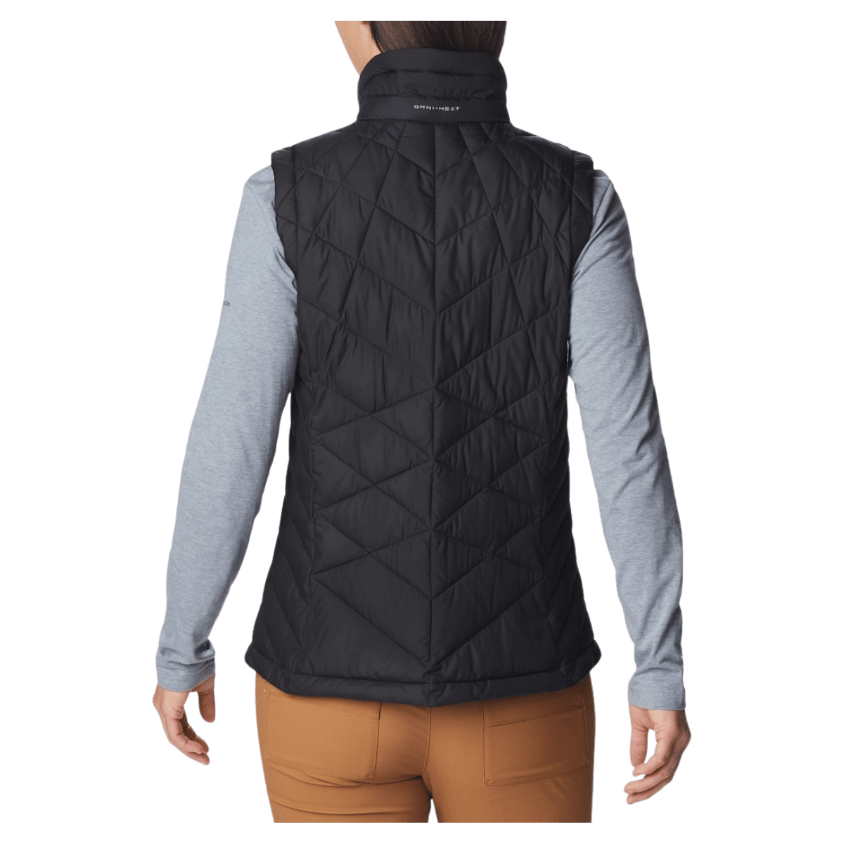 COLUMBIA WOMEN'S HEAVENLY COLLEGIATE VEST - BLACK - BACK VIEW