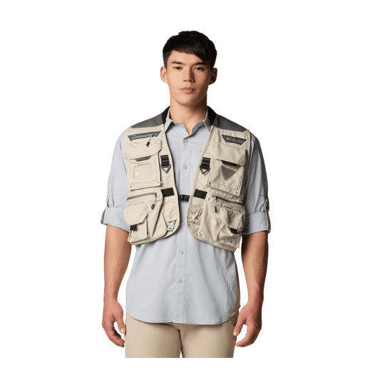 COLUMBIA MEN'S HENRY'S FORK VI VEST - FOSSIL - FRONT VIEW
