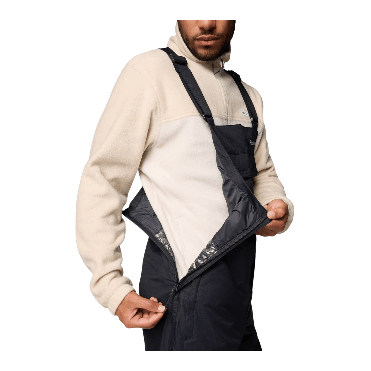 COLUMBIA MEN'S ICEVENTURE II BIB - BLACK - SIDE VIEW