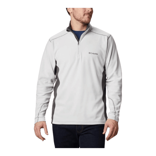 COLUMBIA MEN'S KLAMATH RANGE II HALF ZIP NIMBUS GREY-FRONT VIEW