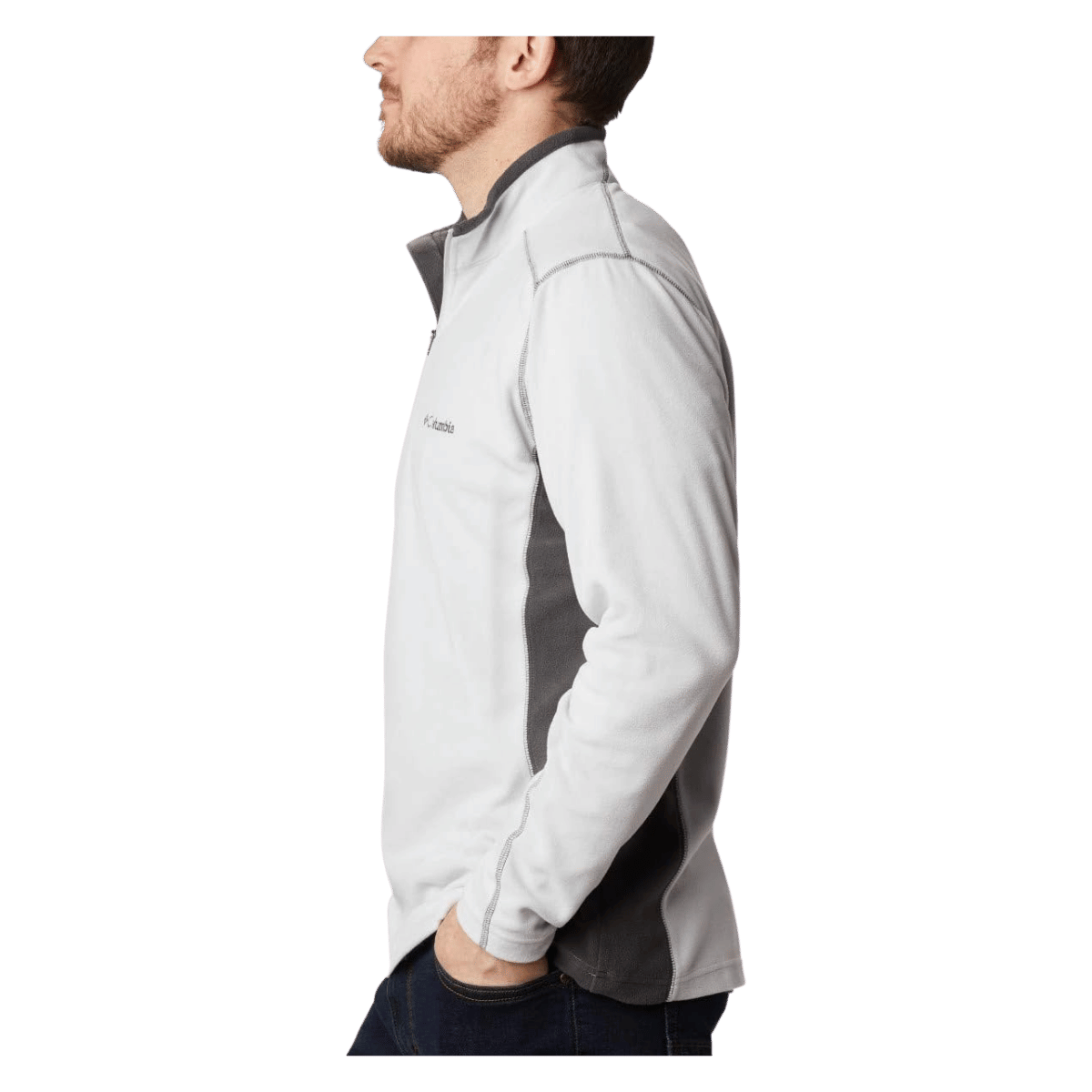 COLUMBIA MEN'S KLAMATH RANGE II HALF ZIP NIMBUS GREY-SIDE-VIEW