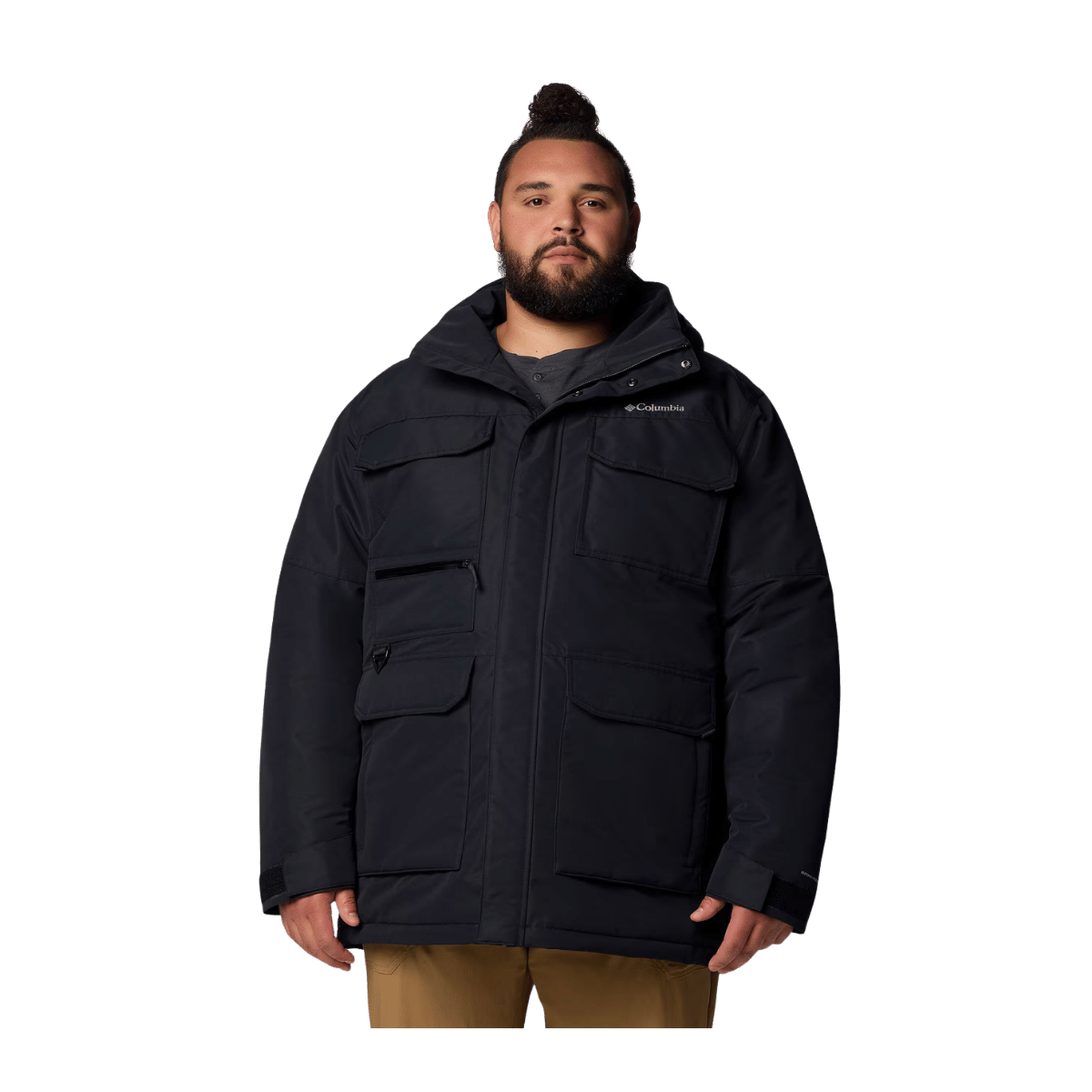 COLUMBIA MEN'S LANDROAMER II PARKA JACKET - BIG - BLACK - FRONT VIEW