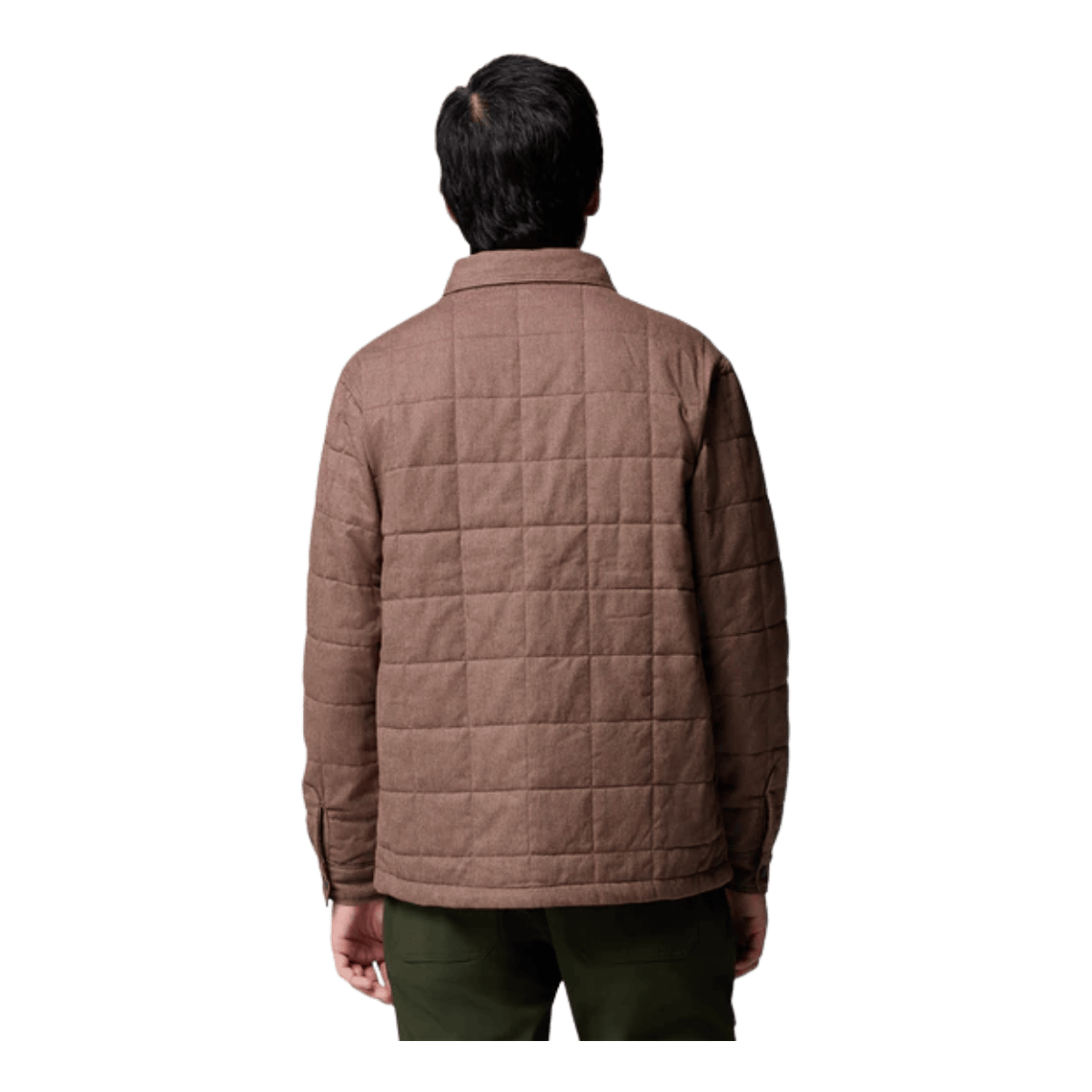 COLUMBIA MEN'S LANDROAMER QUILTED SHIRT JACKET - TOBACCO - BACK VIEW