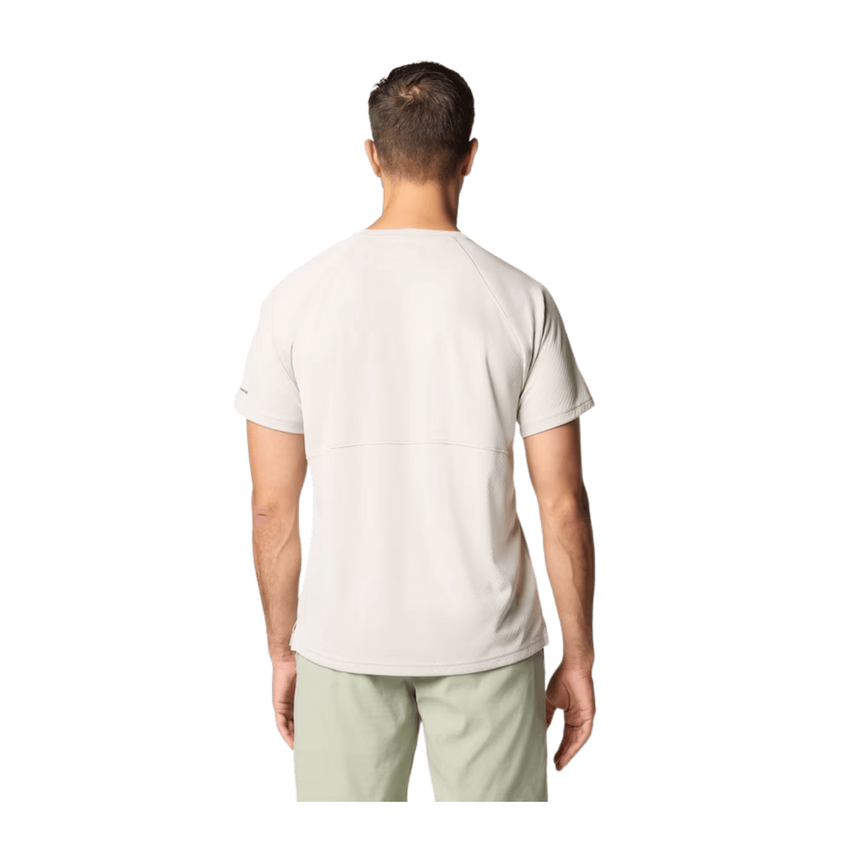 COLUMBIA MEN'S ALPINE CHILL PRO SHORT SLEEVE CREW SHIRT - DARK STONE - BACK VIEW