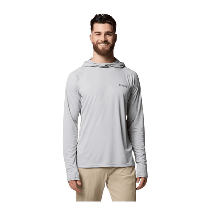 COLUMBIA MEN'S PFG SOLAR STREAM ELITE II HOODIE - COOL GREY - FRONT VIEW