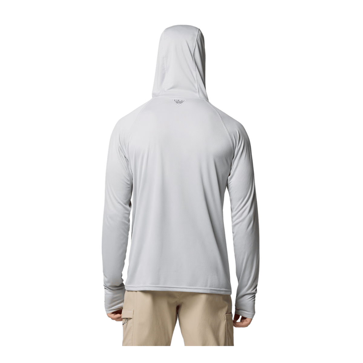 COLUMBIA MEN'S PFG SOLAR STREAM ELITE II HOODIE - COOL GREY - BACK VIEW