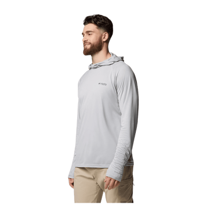 COLUMBIA MEN'S PFG SOLAR STREAM ELITE II HOODIE - COOL GREY - SIDE VIEW
