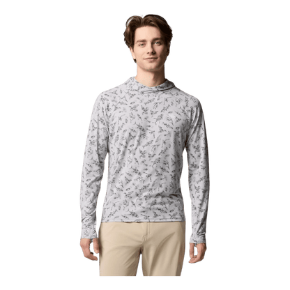 COLUMBIA PFG UNCHARTED HOODIE - COOL GREY HUNTFISH - FRONT VIEW