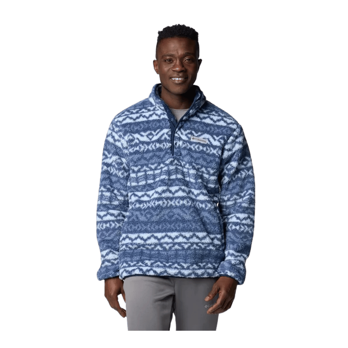 COLUMBIA MEN'S RUGGED RIDGE HALF SNAP FLEECE - DARK MOUNTAIN - FRONT VIEW