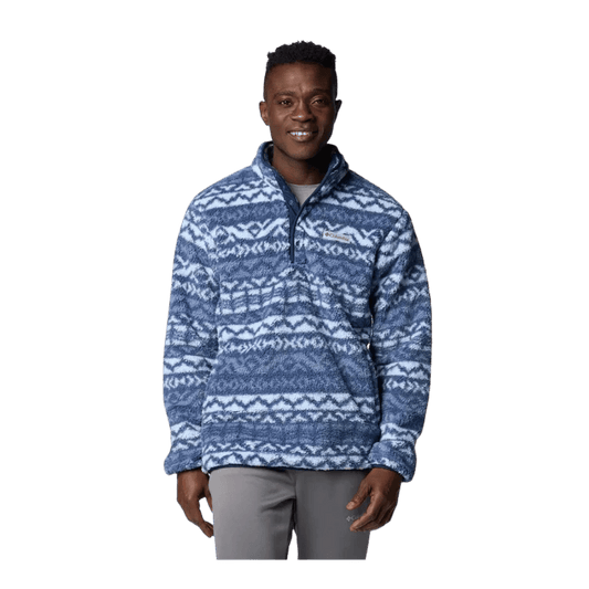 COLUMBIA MEN'S RUGGED RIDGE HALF SNAP FLEECE - DARK MOUNTAIN - FRONT VIEW