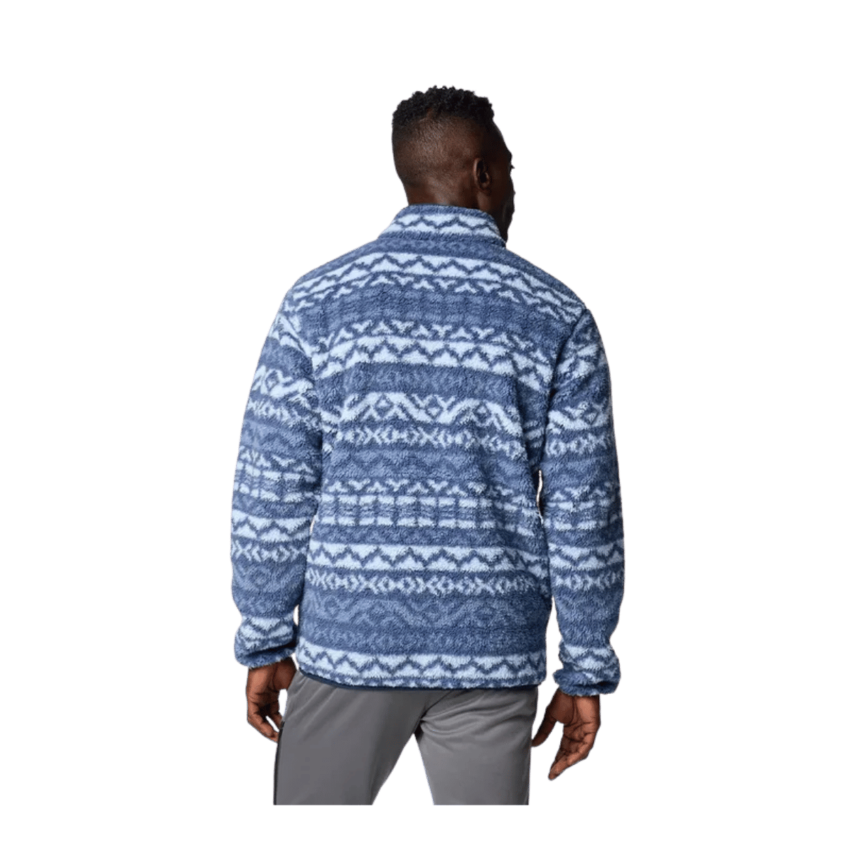 COLUMBIA MEN'S RUGGED RIDGE HALF SNAP FLEECE - DARK MOUNTAIN - BACK VIEW