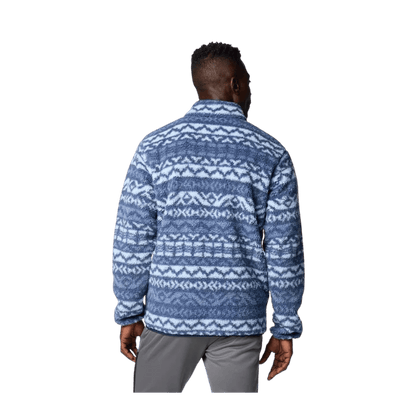 COLUMBIA MEN'S RUGGED RIDGE HALF SNAP FLEECE - DARK MOUNTAIN - BACK VIEW