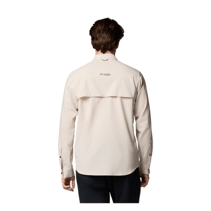 COLUMBIA MEN'S SUMMIT VALLEY WOVEN LONG SLEEVE SHIRT - DARK STONE - BACK VIEW