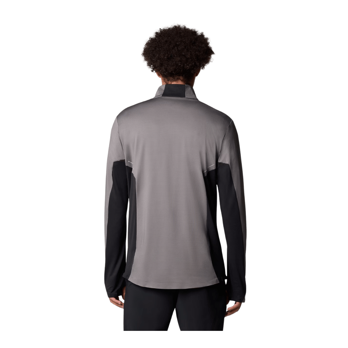 COLUMBIA MEN'S THREE PITCH HALF ZIP SHIRT - CITY GREY/BLACK - BACK VIEW