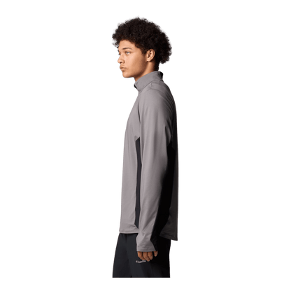 COLUMBIA MEN'S THREE PITCH HALF ZIP SHIRT - CITY GREY/BLACK - SIDE VIEW