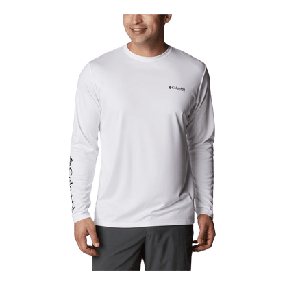 COLUMBIA MEN'S TERMINAL TACKLE PFG STATETRIOT LONG SLEEVE - WHITE - FRONT VIEW