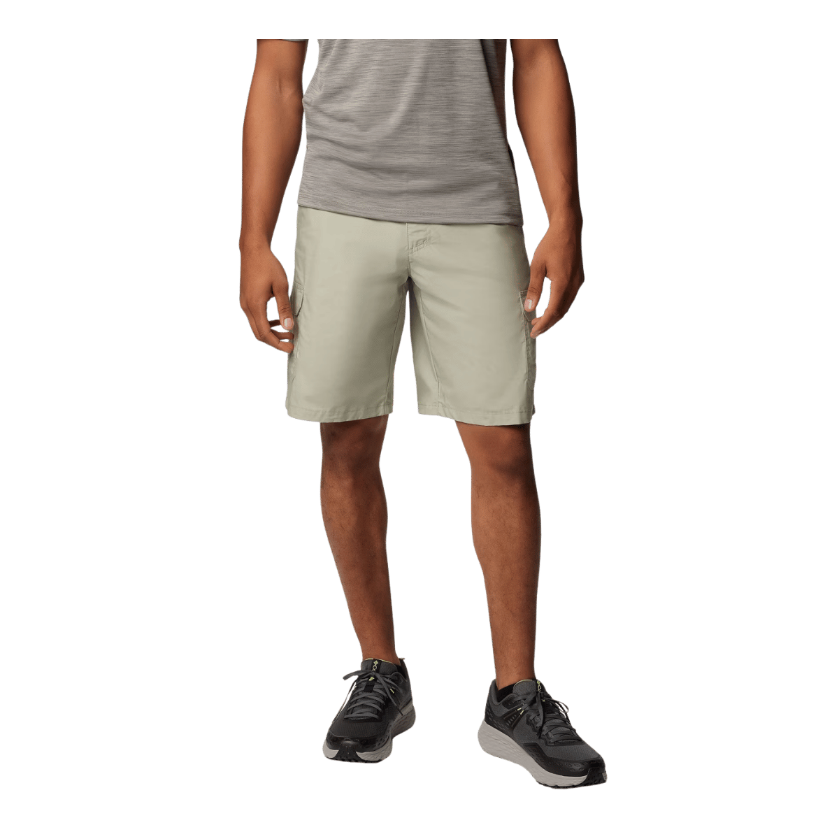 COLUMBIA MEN'S WASHED OUT CARGO SHORT II 10" - SAFARI - FRONT VIEW