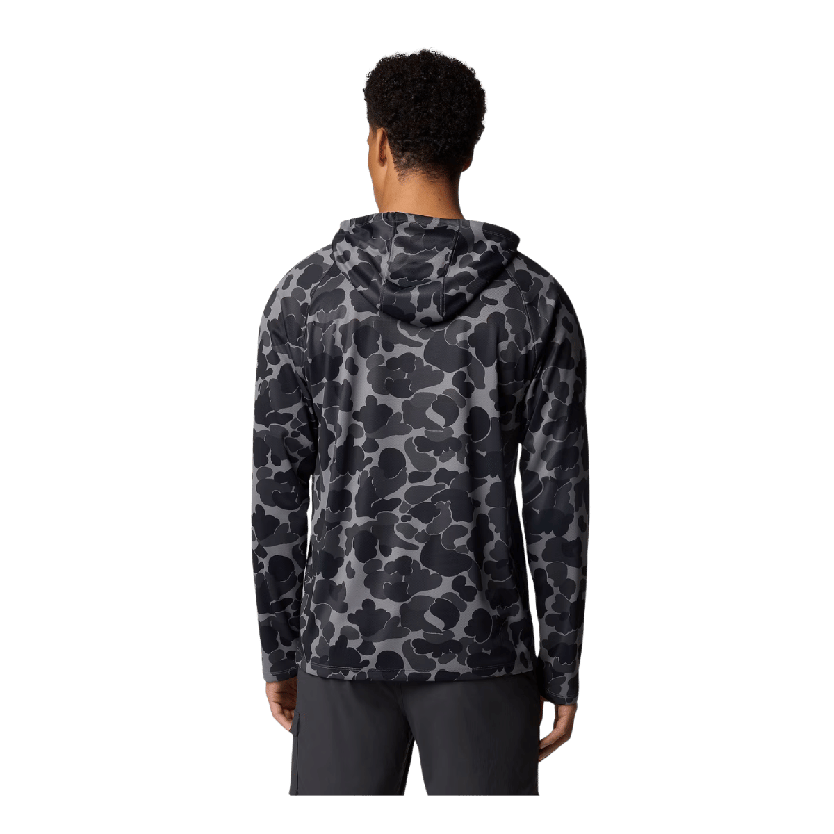 COLUMBIA MEN'S WILD CAST CAMP HOODIE - BLACK DELTAHUNTER -BACK VIEW