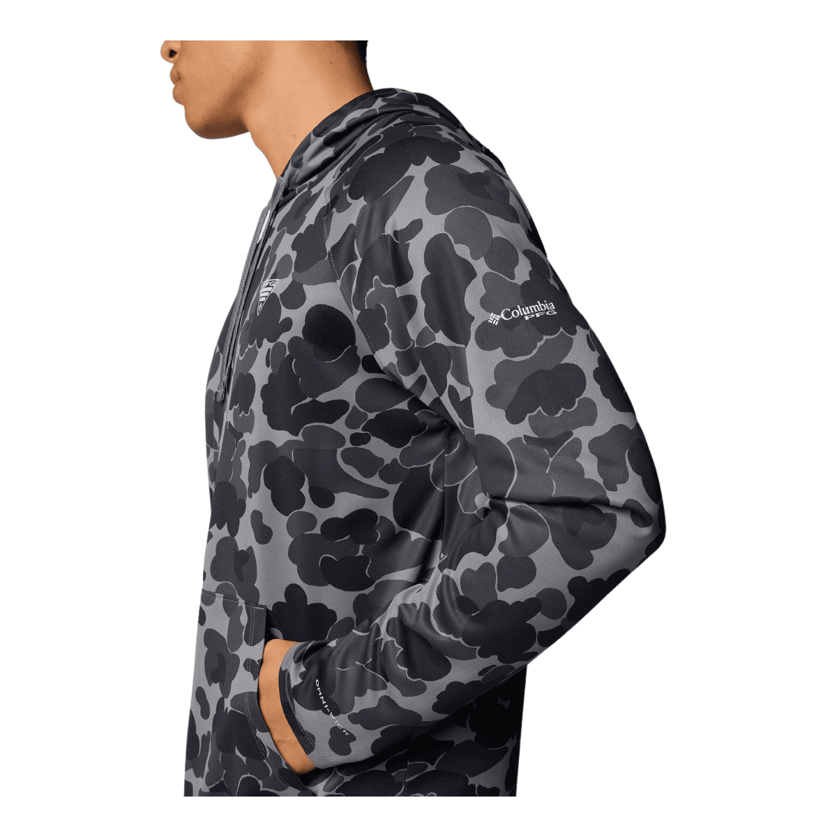 COLUMBIA MEN'S WILD CAST CAMP HOODIE - BLACK DELTAHUNTER - SIDE VIEW