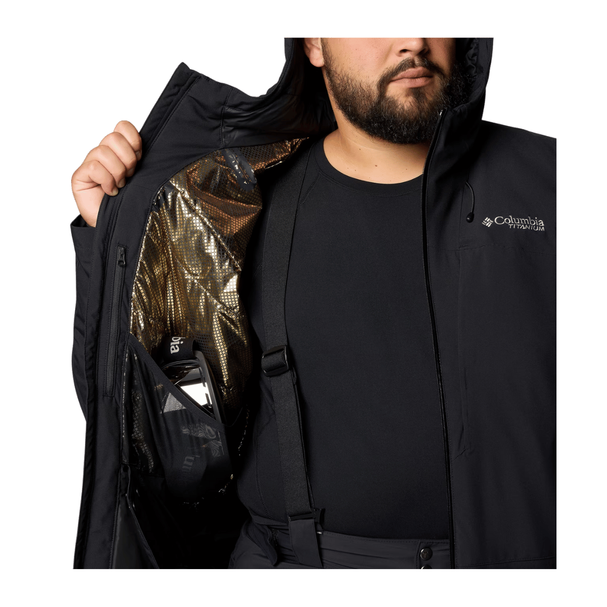 COLUMBIA MEN'S WINTER DISTRICT III JACKET - BIG - BLACK - INNER VIEW