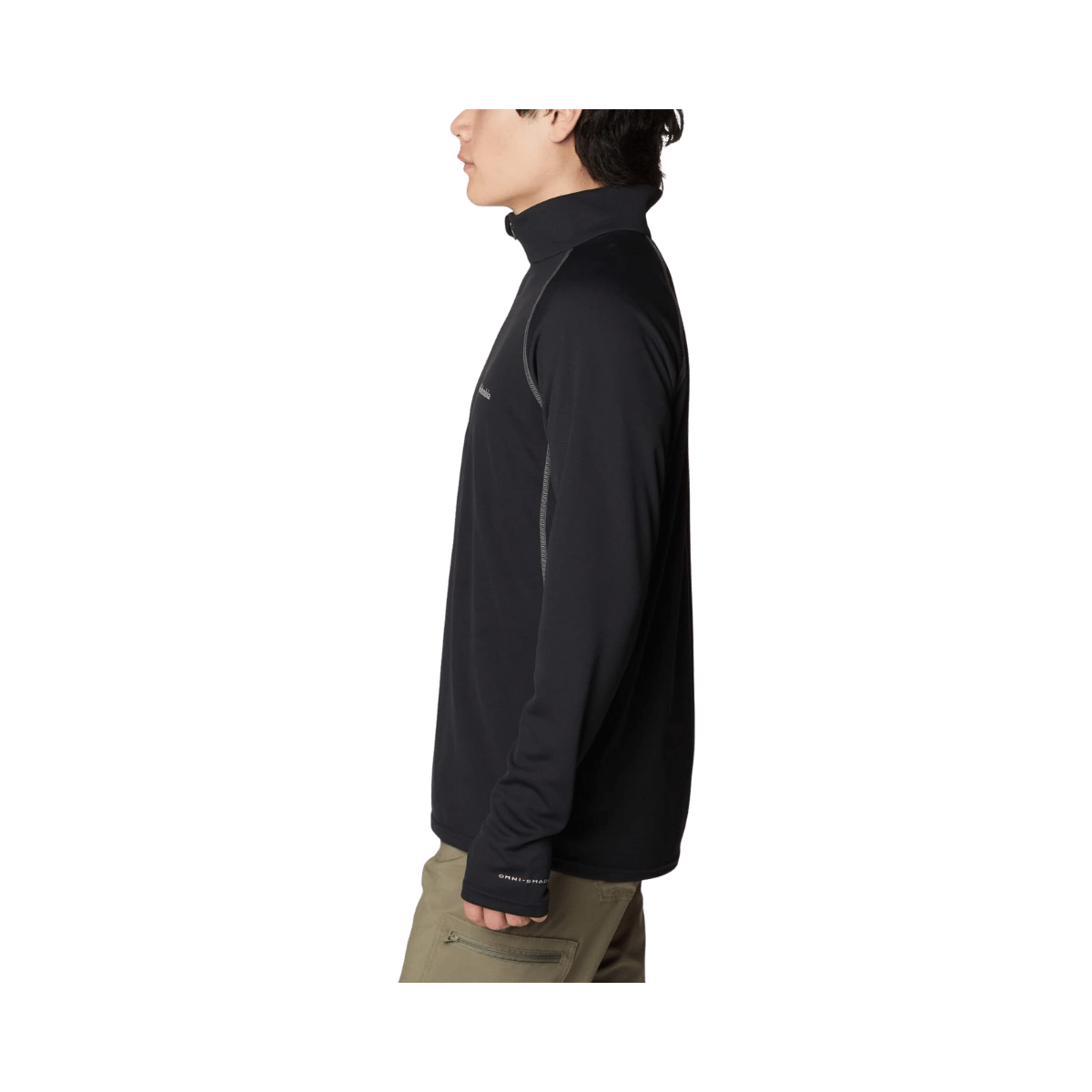 COLUMBIA NARROWS POINTE HALF ZIP - BLACK - SIDE VIEW
