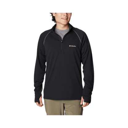 COLUMBIA NARROWS POINTE HALF ZIP - BLACK - FRONT VIEW