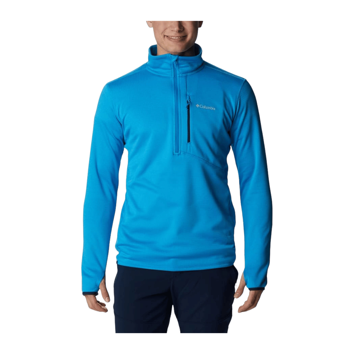 COLUMBIA PARK VIEW FLEECE HALF ZIP - COMPASS BLUE - FRONT VIEW