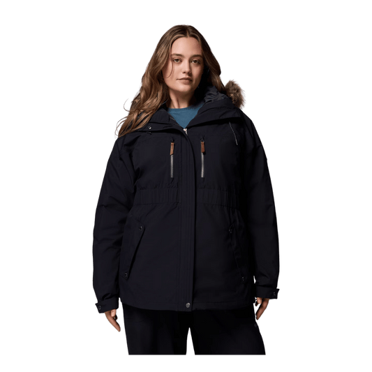 COLUMBIA WOMEN'S PAYTON PASS II INTERCHANGE JACKET - PLUS SIZE - BLACK - FRONT VIEW