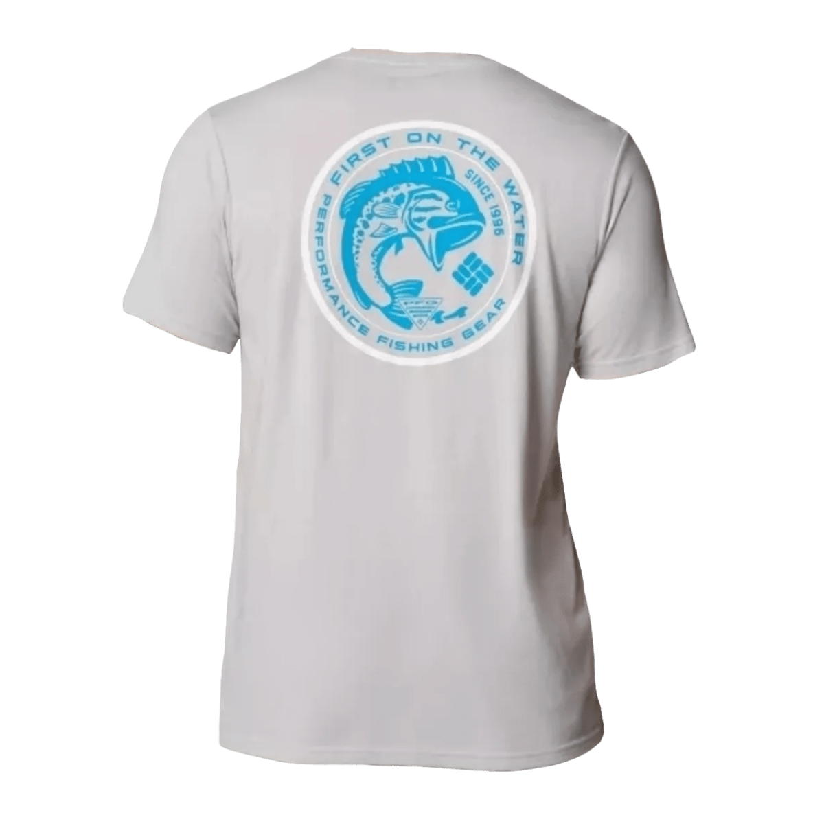COLUMBIA MEN'S PFG DORADO TACO SHORT SLEEVE T-SHIRT - COOL GREY - BACK VIEW