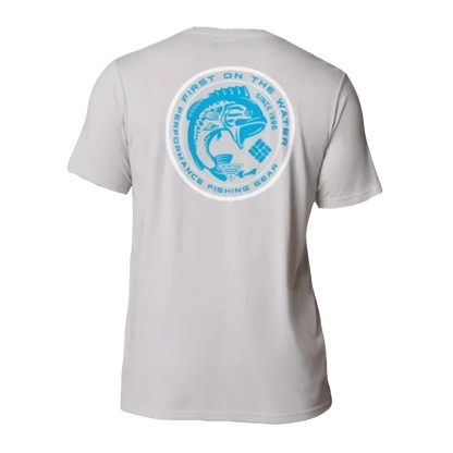 COLUMBIA MEN'S PFG DORADO TACO SHORT SLEEVE T-SHIRT - COOL GREY - BACK VIEW