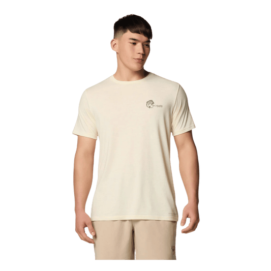 COLUMBIA MEN'S PFG DORADO TACO SHORT SLEEVE T-SHIRT - LEMON WASH - FRONT VIEW