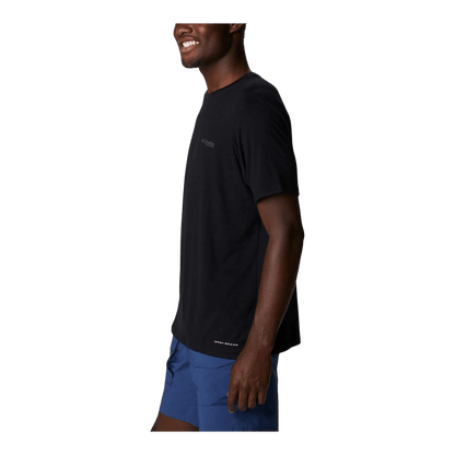 COLUMBIA PFG FISH FLAG TECH TEE SHORT SLEEVE SHIRT - BLACK - SIDE VIEW