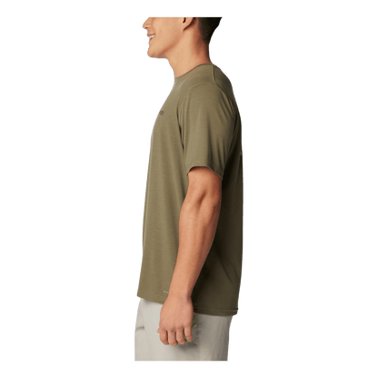 COLUMBIA PFG FISH FLAG TECH TEE SHORT SLEEVE SHIRT - CYPRESS - SIDE VIEW