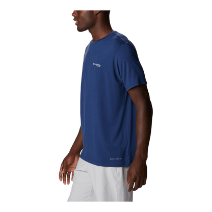 COLUMBIA PFG FISH FLAG TECH TEE SHORT SLEEVE SHIRT - CARBON - SIDE VIEW