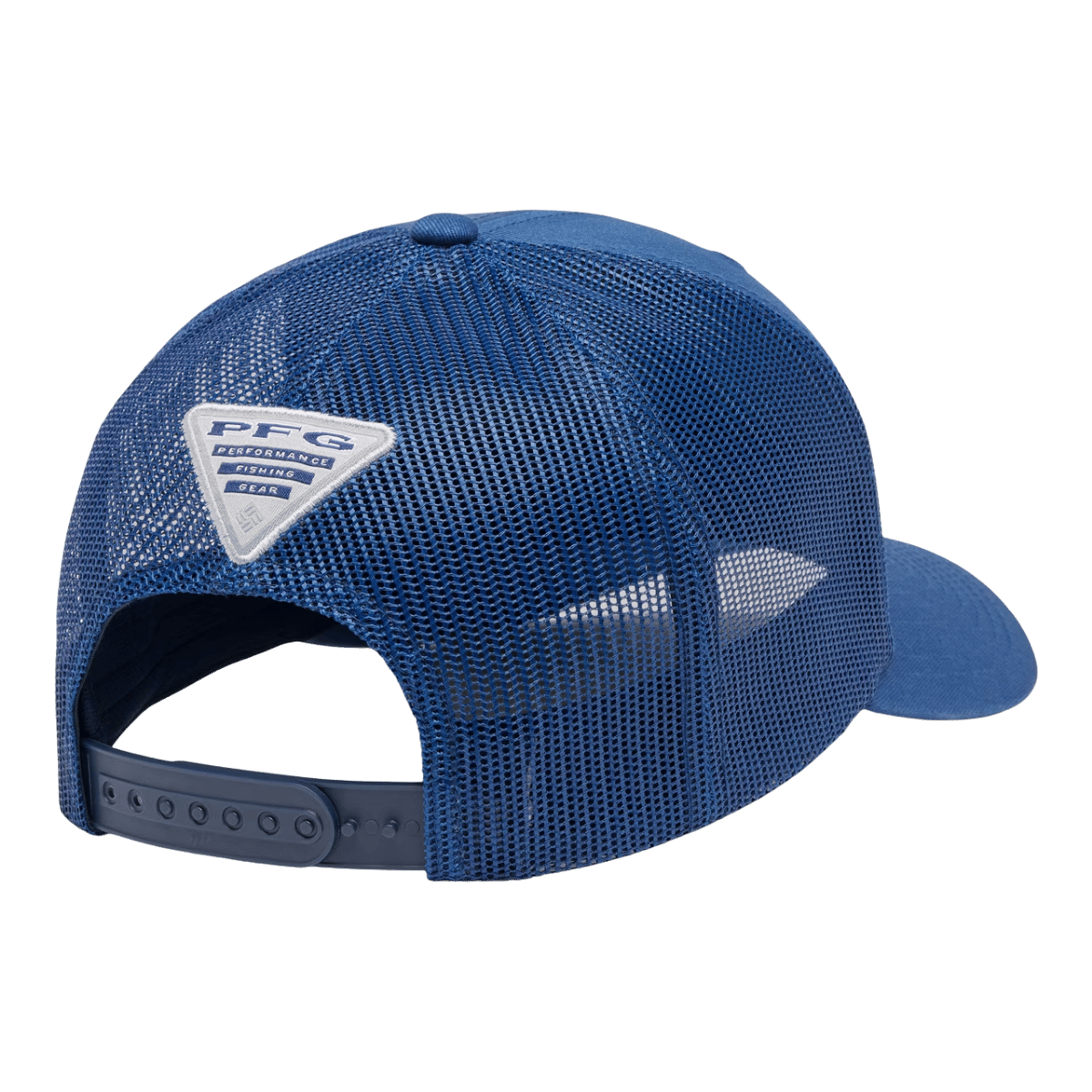 COLUMBIA PFG FISH FLAG MESH SNAP BACK - CARBON, COLLEGIATE NAVY - ONE SIZE -BACK VIEW