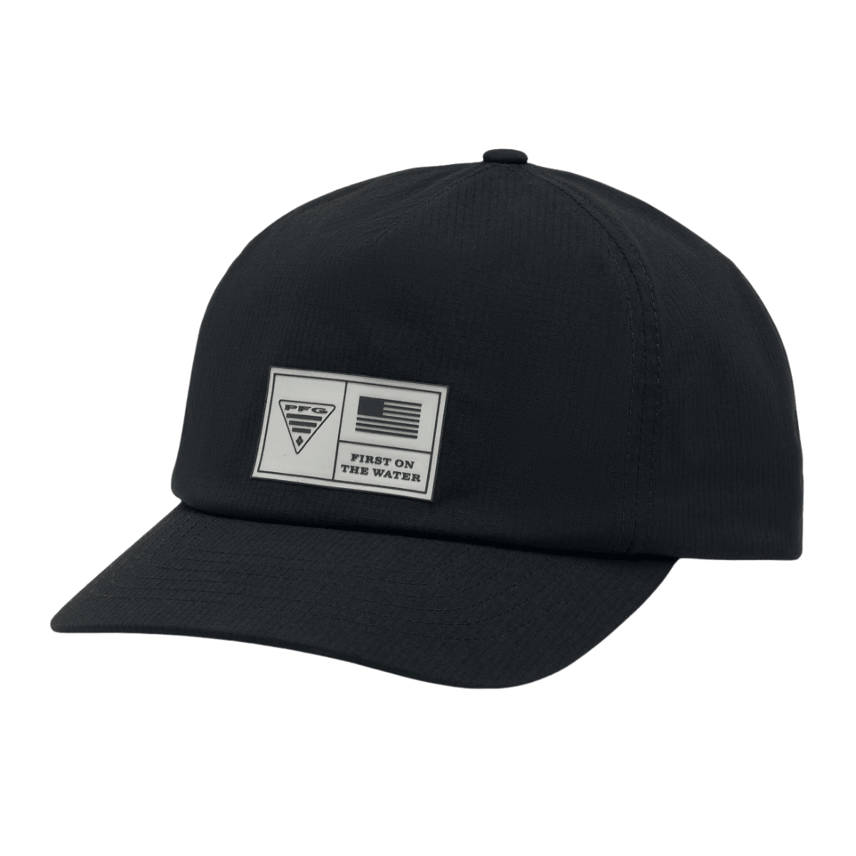 COLUMBIA PFG OUTCAST 3D STRETCH SNAP CAP - ONE SIZE - BLACK - FRONT VIEW