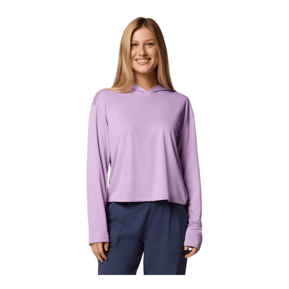 COLUMBIA WOMEN'S PFG SOLAR STREAM HOODIE - HYDRANGEA - FRONT VIEW