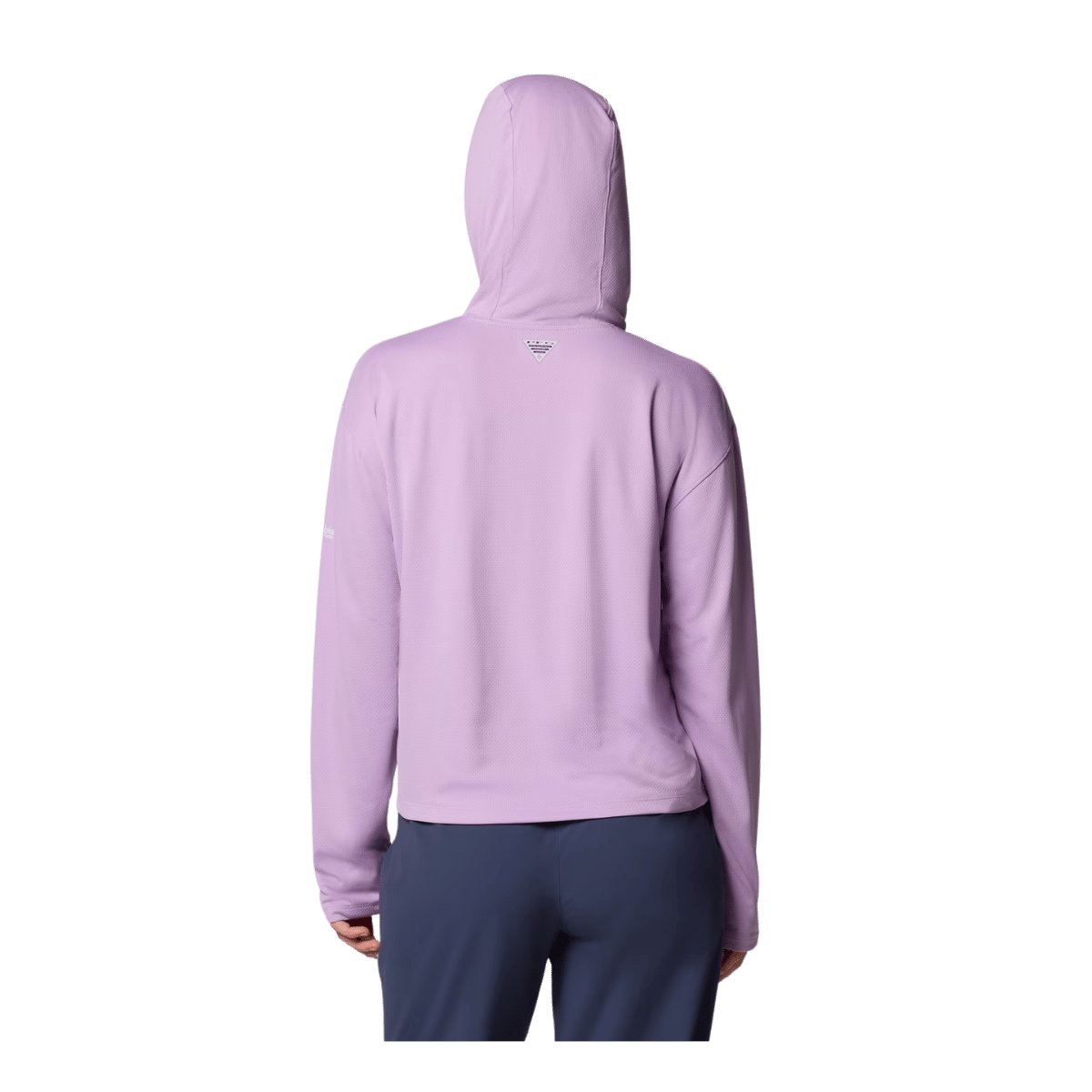 COLUMBIA WOMEN'S PFG SOLAR STREAM HOODIE - HYDRANGEA - BACK VIEW