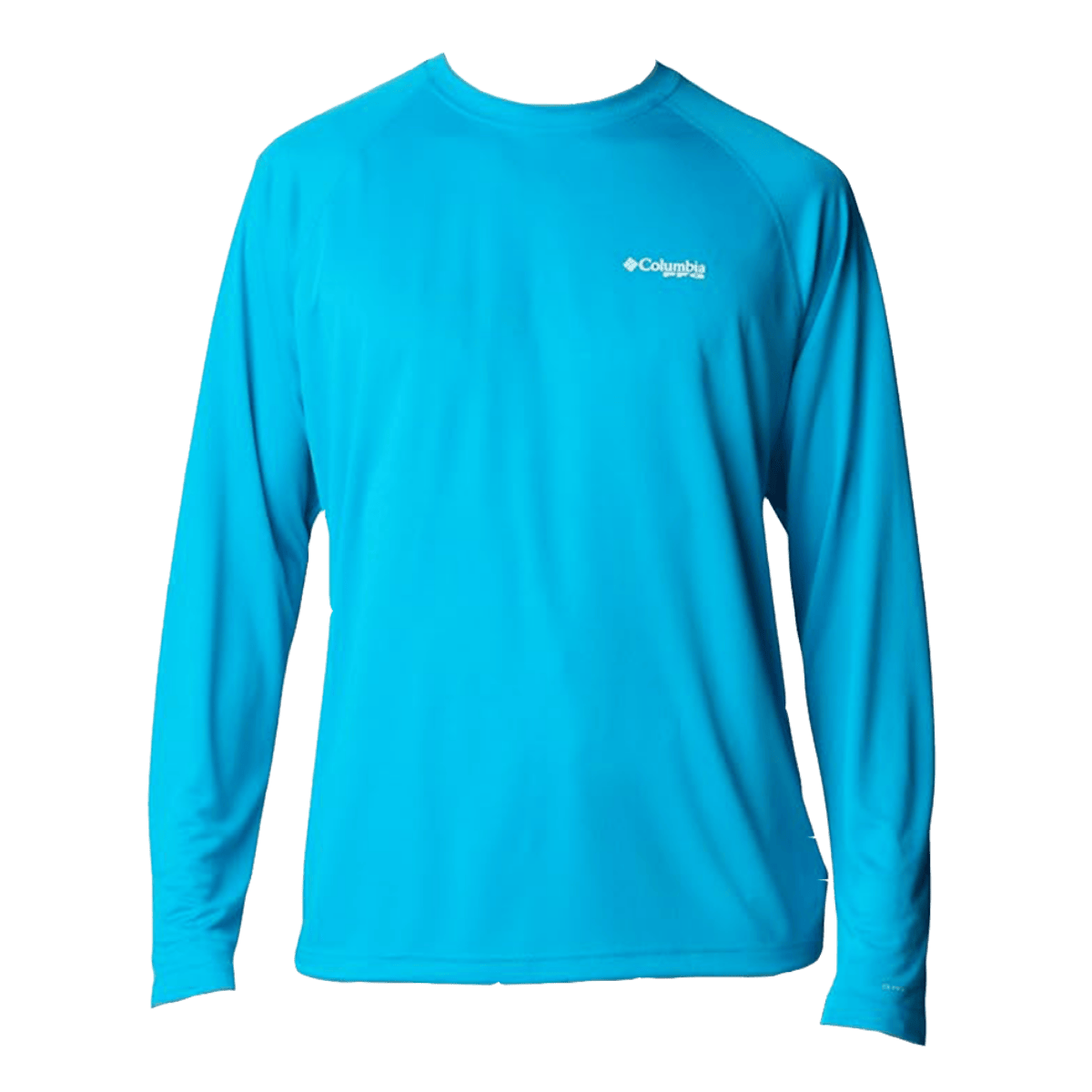 COLUMBIA MEN'S PFG SOLAR STREAM LONG SLEEVE SHIRT - OCEAN BLUE - FRONT VIEW