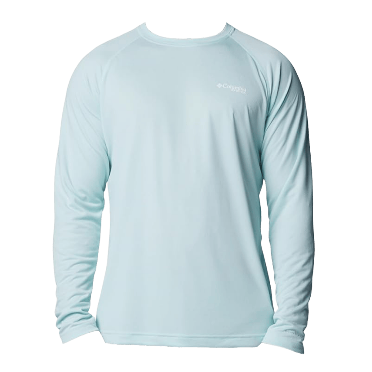COLUMBIA MEN'S PFG SOLAR STREAM LONG SLEEVE SHIRT - ICY MORN - FRONT VIEW