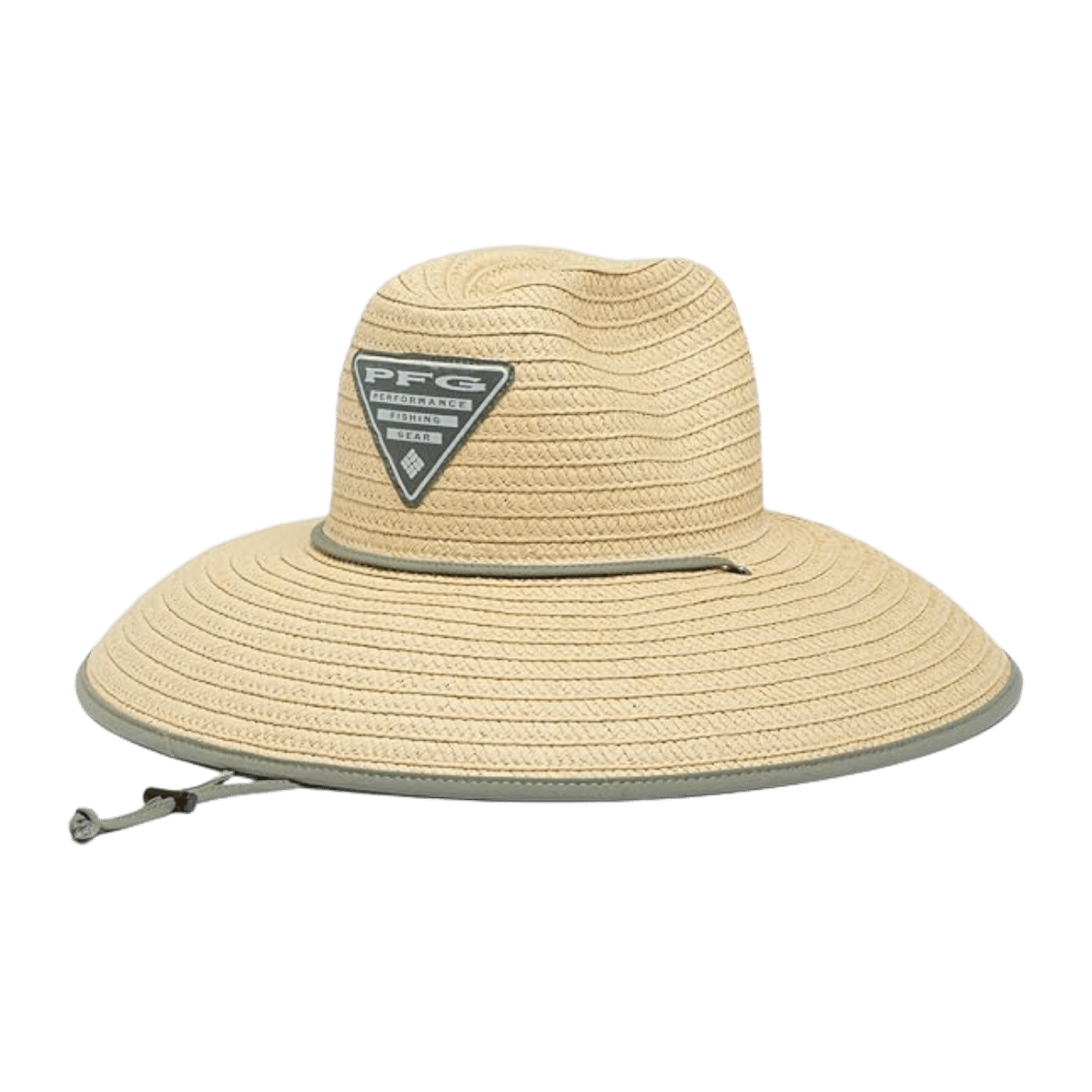 COLUMBIA PFG STRAW LIFEGUARD HAT - STRAW/TRIANGLE - FRONT VIEW