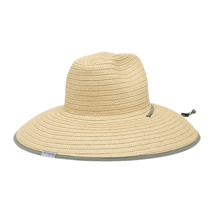 COLUMBIA PFG STRAW LIFEGUARD HAT - STRAW/TRIANGLE - BACK VIEW