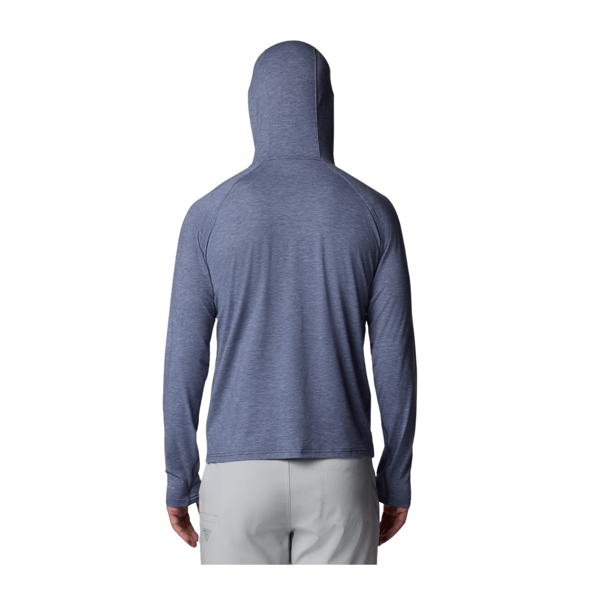 COLUMBIA MEN'S PFG UNCHARTED HOODIE - NOCTURNAL HEATHER - BACK VIEW