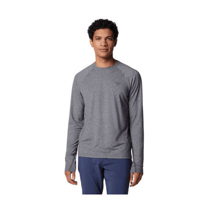 COLUMBIA MEN'S PFG UNCHARTED LONG SLEEVE SHIRT - SHARK HEADER - FRONT VIEW