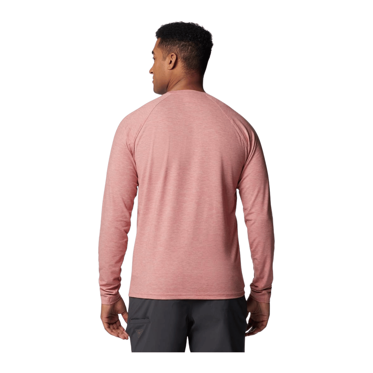 COLUMBIA MEN'S PFG UNCHARTED LONG SLEEVE SHIRT - SANDALWOOD PINK - BACK VIEW