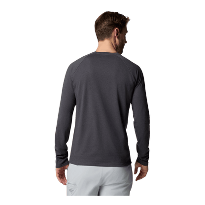 COLUMBIA MEN'S PFG UNCHARTED NEPS LONG SLEEVE SHIRT - SHARK - BACK VIEW