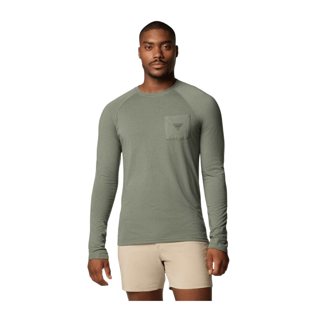 COLUMBIA MEN'S PFG UNCHARTED NEPS LONG SLEEVE SHIRT - CYPRESS - FRONT VIEW