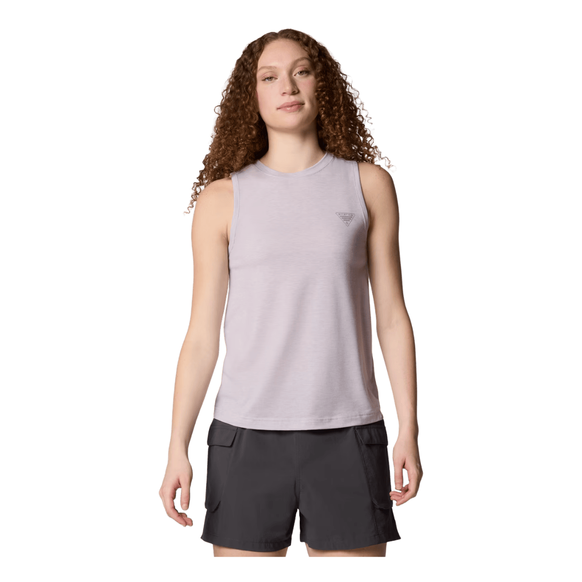 COLUMBIA WOMEN'S PFG UNCHARTED TANK - LAVENDER PEARL  - FRONT VIEW